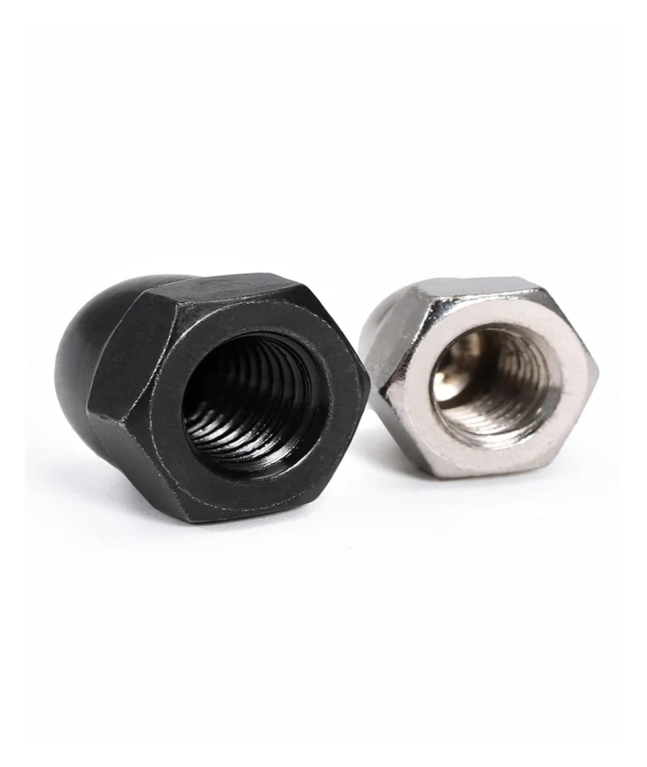 Nickel Plating Black Zinc Hex Acorn Cap Nut M3 M4 M5 M6 M8 M10 M12 DIN1587 Metric Hexagon Dome Semicircle Decorative Cover Nuts(Nickel Plated,M6-5pcs)