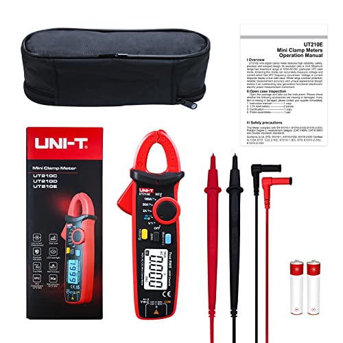 Image of UNI-T UT210e Digital Clamp Meter AC DC Amp Meter Clamp Multimeter True RMS 2000 Counts Voltmeter Continuity Tester Capacitor HVAC Tool Multi Tester