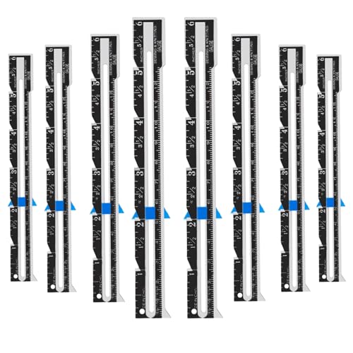 8 Pack Sewing Gauge with Sliding Marker Stainless Steel Sliding Gauge Sewing Ruler Sliding Gauge Sewing Measuring Tool for Knitting Quilting Crafting Hemming Measuring