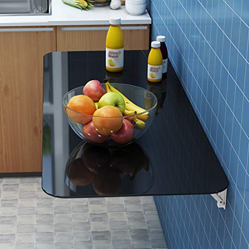 Folding Dining Table Invisible Wall Hanging Table Tempered Glass Strong Load-bearing Capacity Suitable dor Kitchen and Dining Table Desk, Study