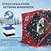 FinerFurnis Pop-Up Ice Fishing Shelter for 3-4 Persons,Portable Insulated Ice Fishing Tent with 49ft LED Light Strip,Carry Bag & Anchors,34 Sq ft Fishable Area, Windproof,Red+Black