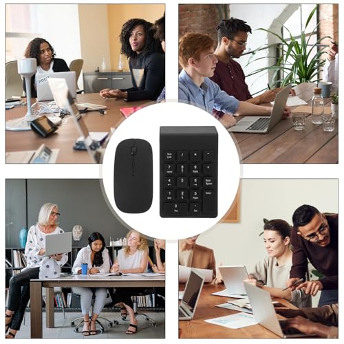 Teclado numérico inalámbrico negro y ratón portátil con conexión estable 4
