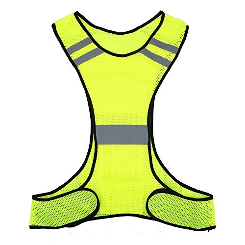1pc High Visibility Safety Vest with Pockets for Night Running Cycling Walking Jogging (Color : Fluorescent yellow) Vgeby Vest Vgeby Vest