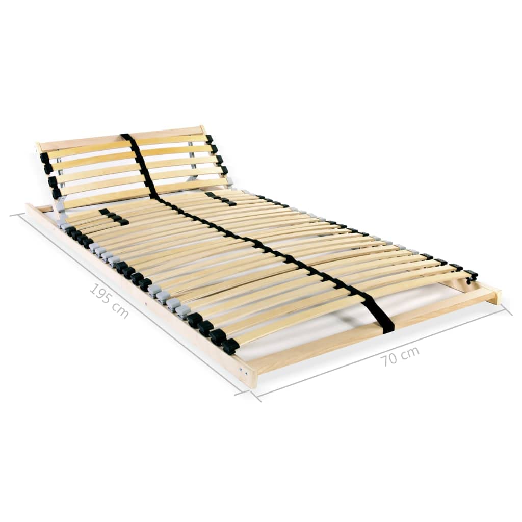 vidaXL Somier de láminas sin colchón con 28 Listones 7 Zonas 70x200 cm