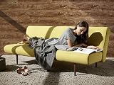 Innovation Schlafsofa Unfurl Grau Schwarz, Bezug:Mustard ST554