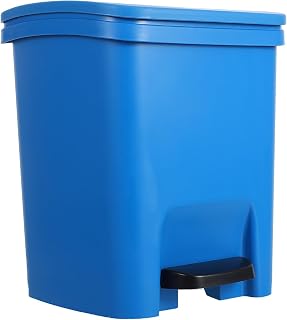 Plastic Foot Pedal Trash Can with Odor-Blocking Flip-top Lid Kitchen Garbage Container for Bedroom Office Patio and Living Waste Disposal