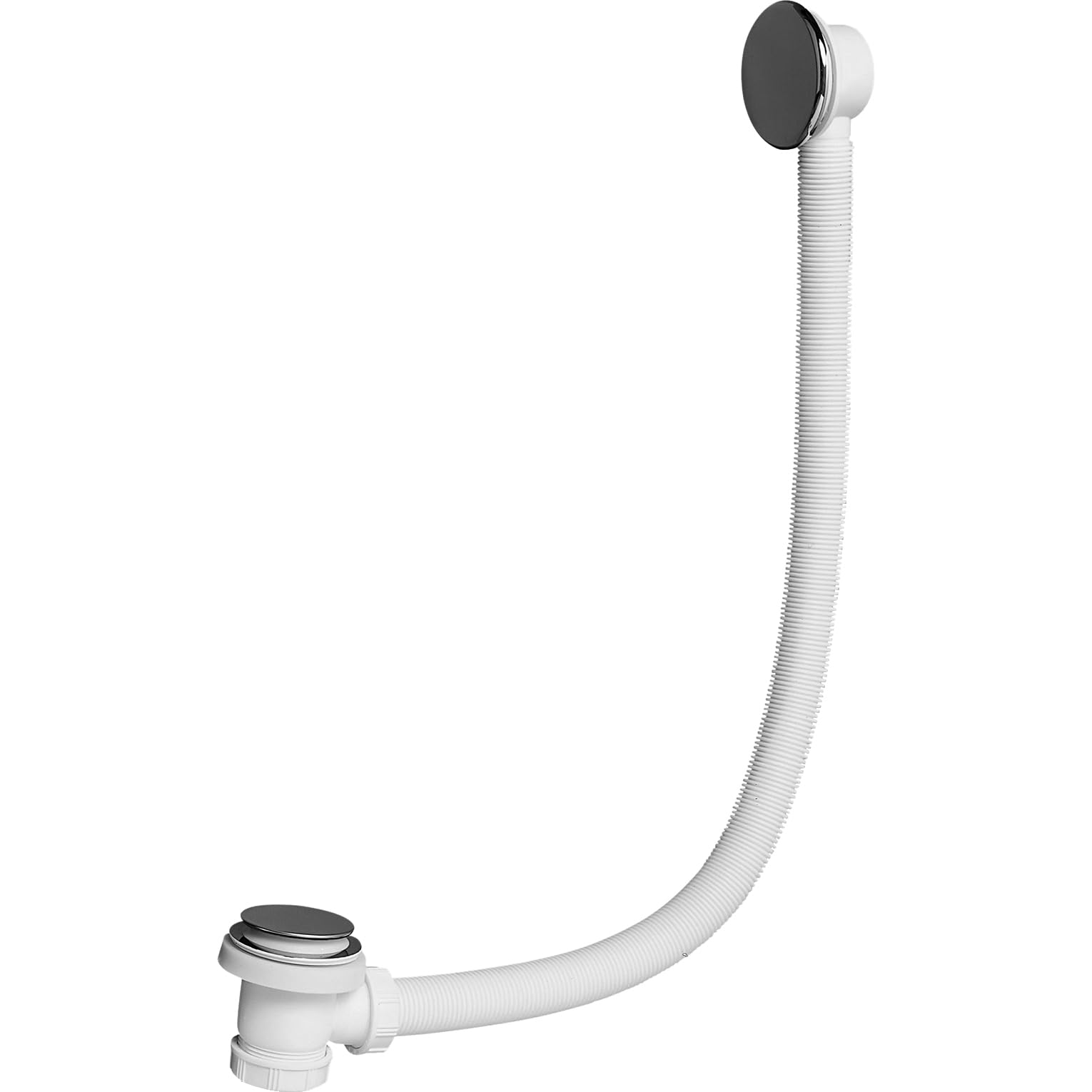 Wirquin Enjoliveur Trop-Plein Et Clapet Chromé - Trop-Plein Blanc Quick-Clac Sp760099 Bath Drain With Overflow 70 Cm Chrome