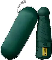 Guarda Chuva Pequeno de Bolso Ultra Compacto Reforçado com Estojo Cápsula com Proteção Solar UPF 50+ Mini Guarda Chuva Dobrável Versátil