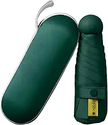 Guarda Chuva Pequeno de Bolso Ultra Compacto Reforçado com Estojo Cápsula com Proteção Solar UPF 50+ Mini Guarda Chuva Dobrável Versátil