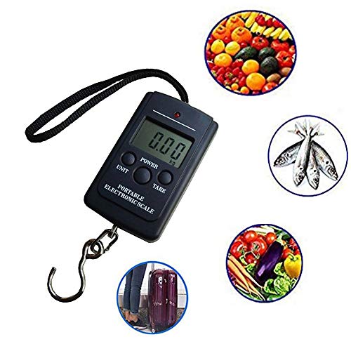 Preisvergleich Produktbild Digitale Kofferwaage Tragbare Elektronische Gepäckwaage Haken Digitalanzeige Handwaage Beleuchtetes Display 40 kg Digital Fischwaagen