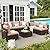 VONZOY Patio Furniture Set, 7-Piece Outdoor Sectional with Waterproof Cover, All-Weather Wicker Patio Conversation Sets for Backyard (Brown with Beige Cushion)