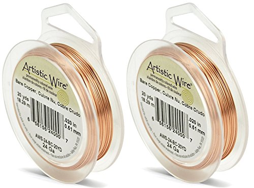 Artistic Wire 24-Gauge Bare Copper Wire, 20-Yards (2 Pack)