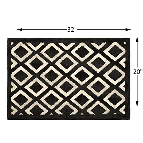 Boveu Indoor Door Mat Front Door Rugs, 20"X 32" Non Slip Resist Dirt Low Profile Absorbent Inside Entry Door Floor Mat For Home Entrance,Black Kite #TOP1