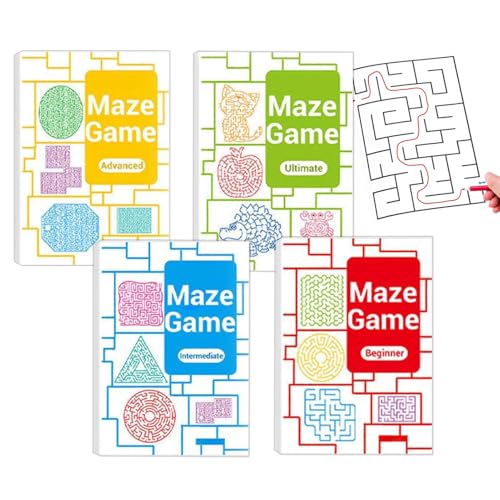 Livre de labyrinthes progressifs ados-adultes : set éducatif de 4 unités