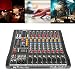 TFCFL Usb Audio Interface Professional Audio Mixer Sound Board Console Desk System Interface 8 Channel Digital USB Computer Input AC 110V 50Hz 18W Phantom Power Stereo DJ Studio Black