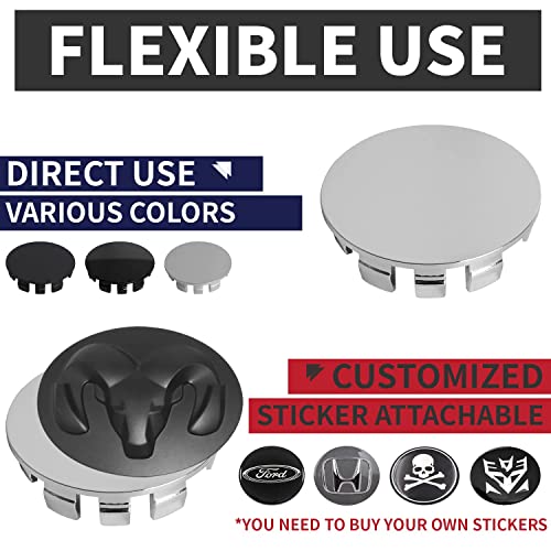 Kitspro 2.4Inch 62Mm Wheel Center Caps, Pack Of 4 (Chrome, Outer 62Mm, Inner 56Mm) #TOP4