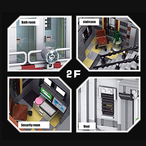 KEKRAV Modulares Hausgebäude-Set, 4-Layer Large Moody Kindergarten Architekturgebäude, 7620 Stücke Lego-kompatibler… – Bild 6