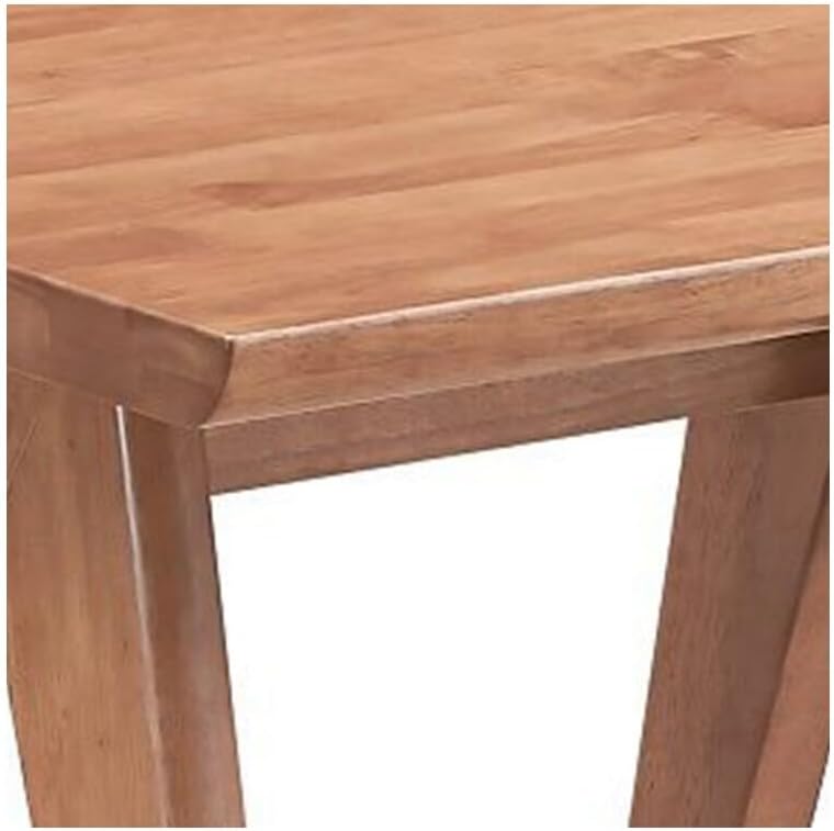 HomeStock Medieval Majesty 22 Inch Square Side End Table with Natural Brown Wood Finish and Angled Legs for a Scandinavian Inspired Living Room