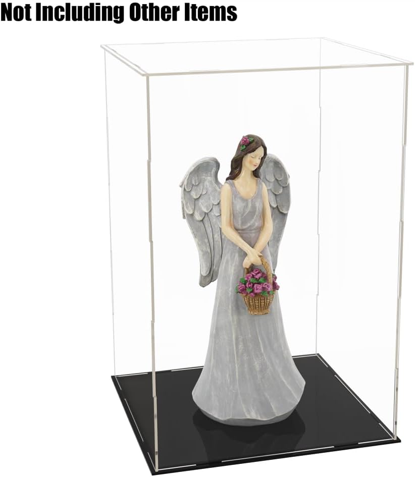 Odoria Display Case Clear Box: 17 inch Tall Showcase for 15 inch Dolls Figures - Acrylic Glass Protector 16‘’ High Statue Trophy - Transparent Storage Collectibles Assembly Required