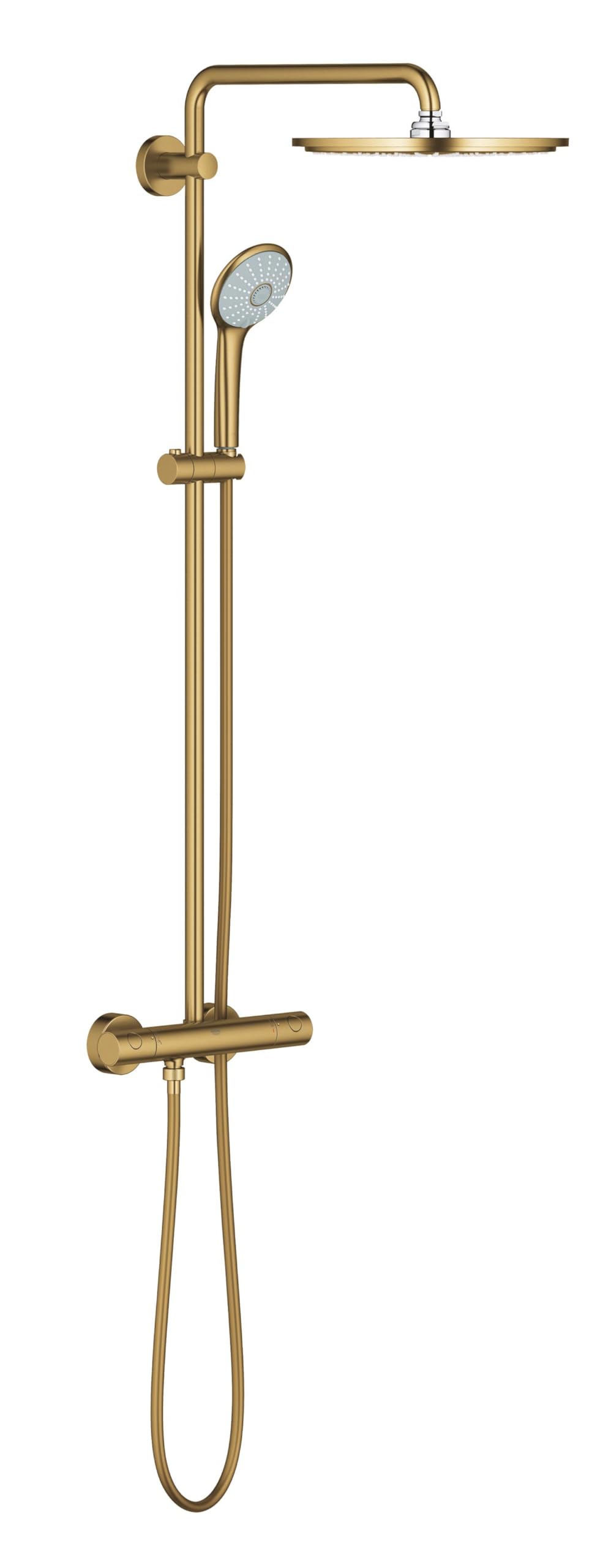 Grohe Brushed Cool Sunrise Euphoria Exposed Thermostatic Shower With Aquadimmer Function Size 19.621141318