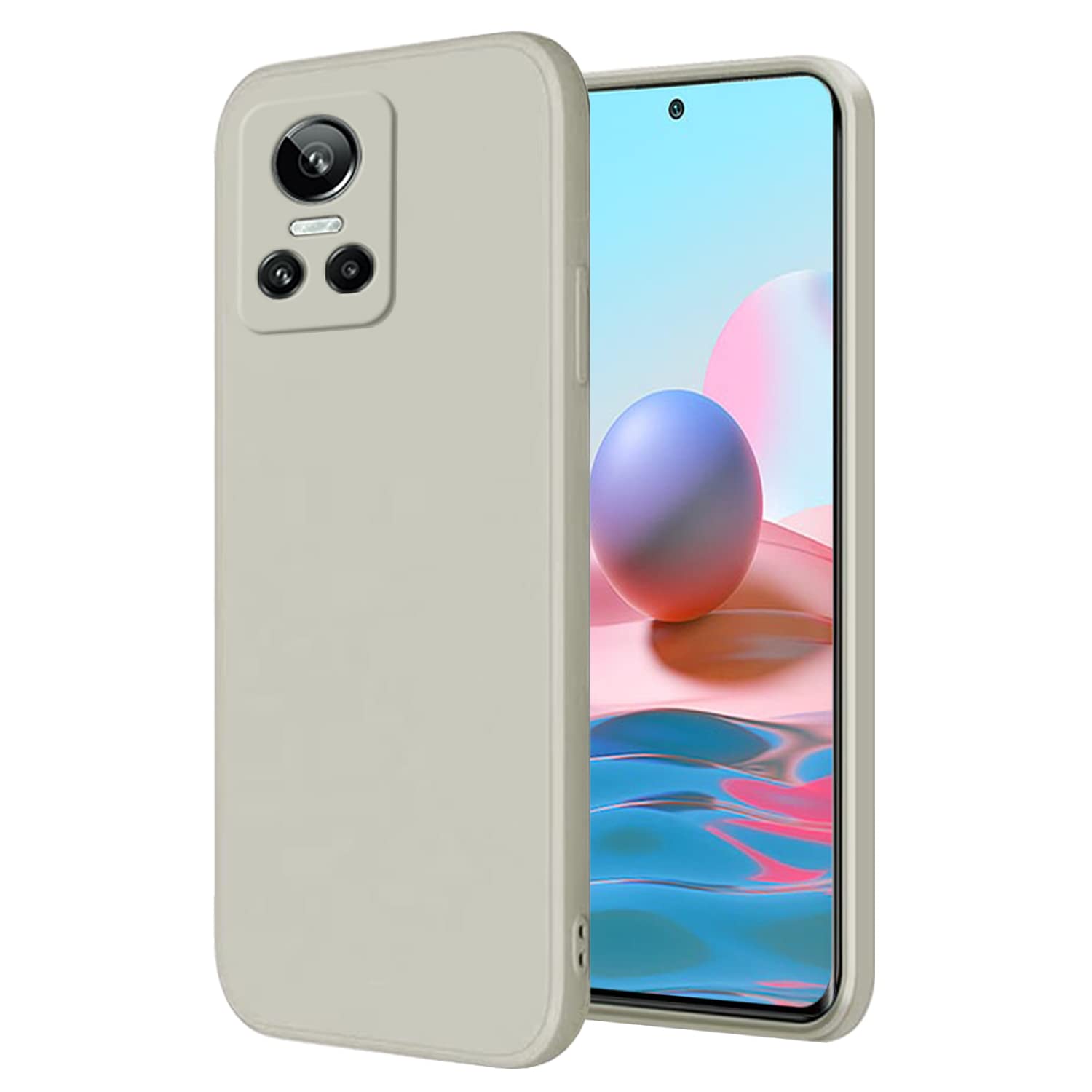 Custodia per Realme GT Neo 3 Sottile Rosa, Setosa al Tatto per Realme GT Neo 3 Cover Silicone Morbido Antiurto Case Carino Anti-impronta Estetica ( Bianco
