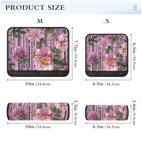Image of 2 Pack Seatbelt Covers Seat Belt Cover Pad for Adults Boys Girls Car Seat Strap Covers Pads Cushion Universal Shoulder Strap Pad Protector for Backpack Camera Bag 10x7.7Inch Cute Pink Striped Roses