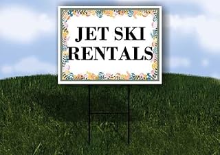 Jet Ski Rentals Easter Spring Pastel Eggs Single Sided 18x24 in. Yard Road Sign w/Stand