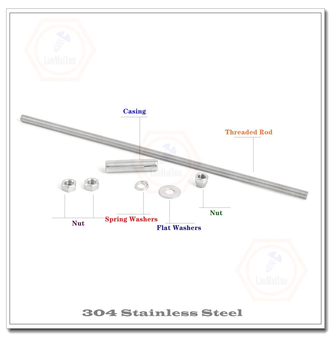Bulloni ad Espansione | 4 Pezzi M8×200mm 【Allungare】 Bulloni ad Espansione in Acciaio Inossidabile 304(M10,M6x300mm 4pcs)
