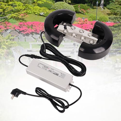 MOGOULUA Nebelmacher 8 Kopf Ultraschall Nebelgerät 6L/H mit 350W Wasserdichtem Netzteil Schweres Nebelgerät Innenhof Nebel Luftbefeuchter Teich Nebelgerät für Gartenbau Gewächshauslandschaft