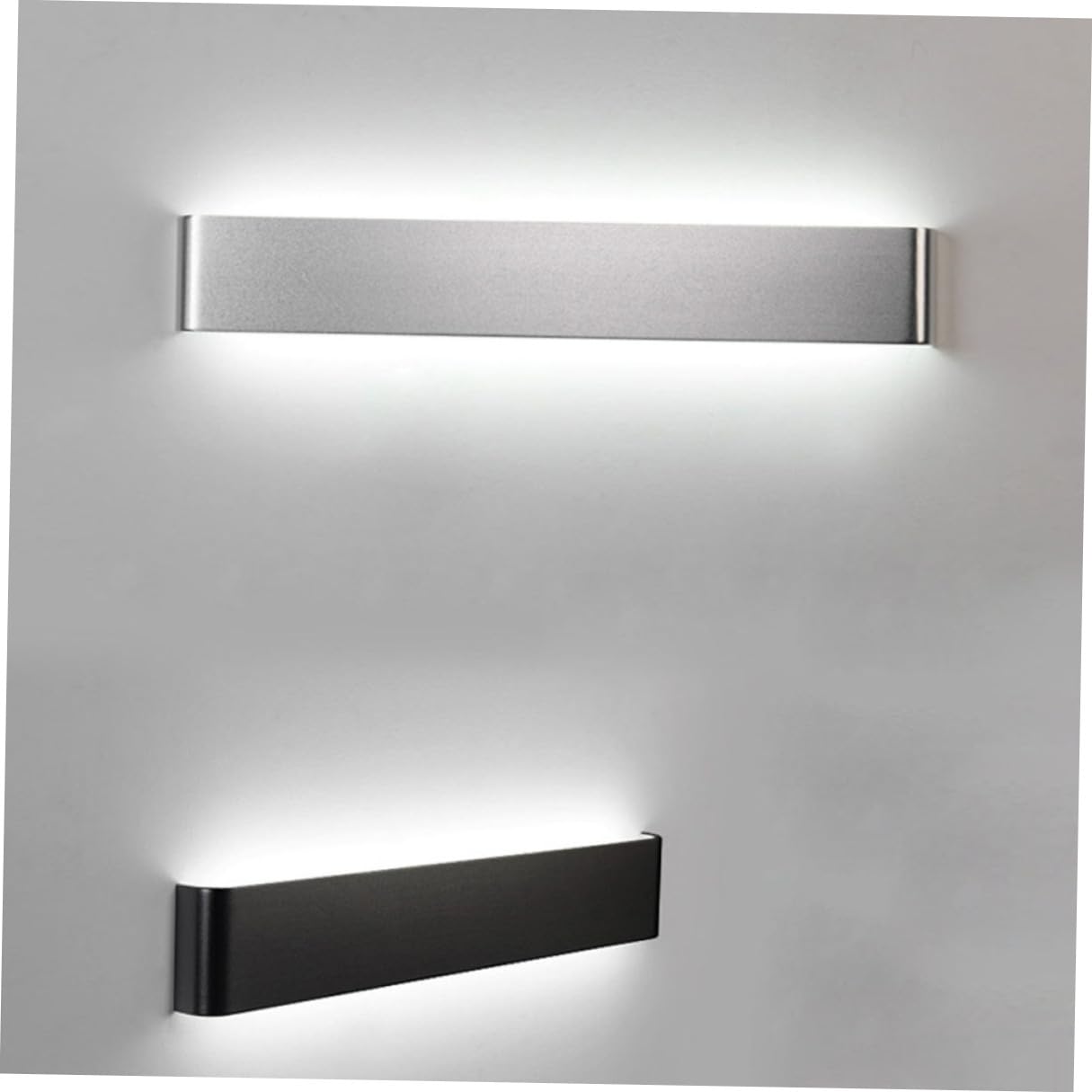 HOMSFOU LED Wandleuchte 48cm 18 W aus Aluminium, Modern Minimalistisch | Bad und Zuhause, Silberfarbenes Design, Helle Ausleuchtung mit Augenschutz