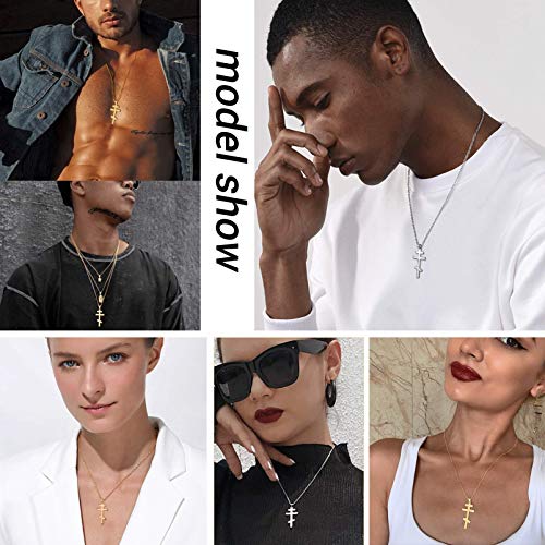 PROSTEEL 925 Sterling Silver Russian Orthodox Cross Necklace For Men Women, 18inch-20inch Adjustable, Come with Box4
