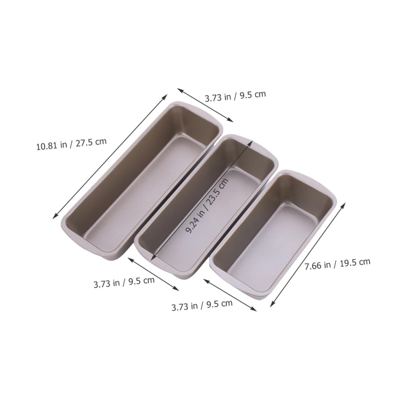 3 Piezas Molde para Pan Rectangular Antiadherente de Calidad Alimentaria Molde para Hornear Pan de Resistente al Calor para Uso Casa o Comercial
