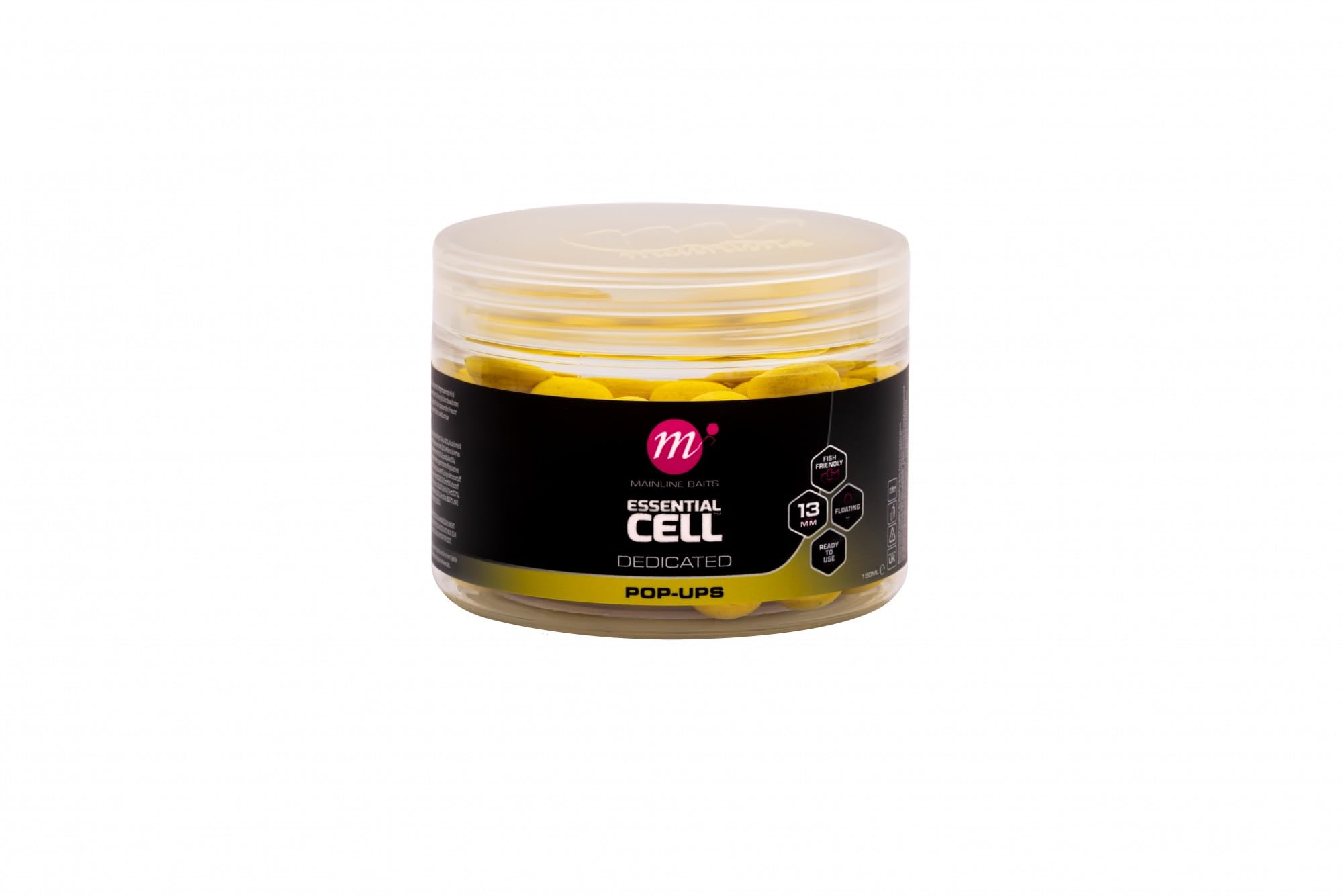 Mainline Baits Essential Cell Pop Ups 13mm | Carp Fishing Bait | Bouyant Small Hookbait for Wary Fish | Subtle Colour | Proven Flavour | Complements Dedicated Freezer and Shelf Life Range of Boilies
