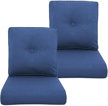 Luxury 22*24*4in Outdoor Patio Cushion, 2 Pieces Navy Blue Outdoor Cushions