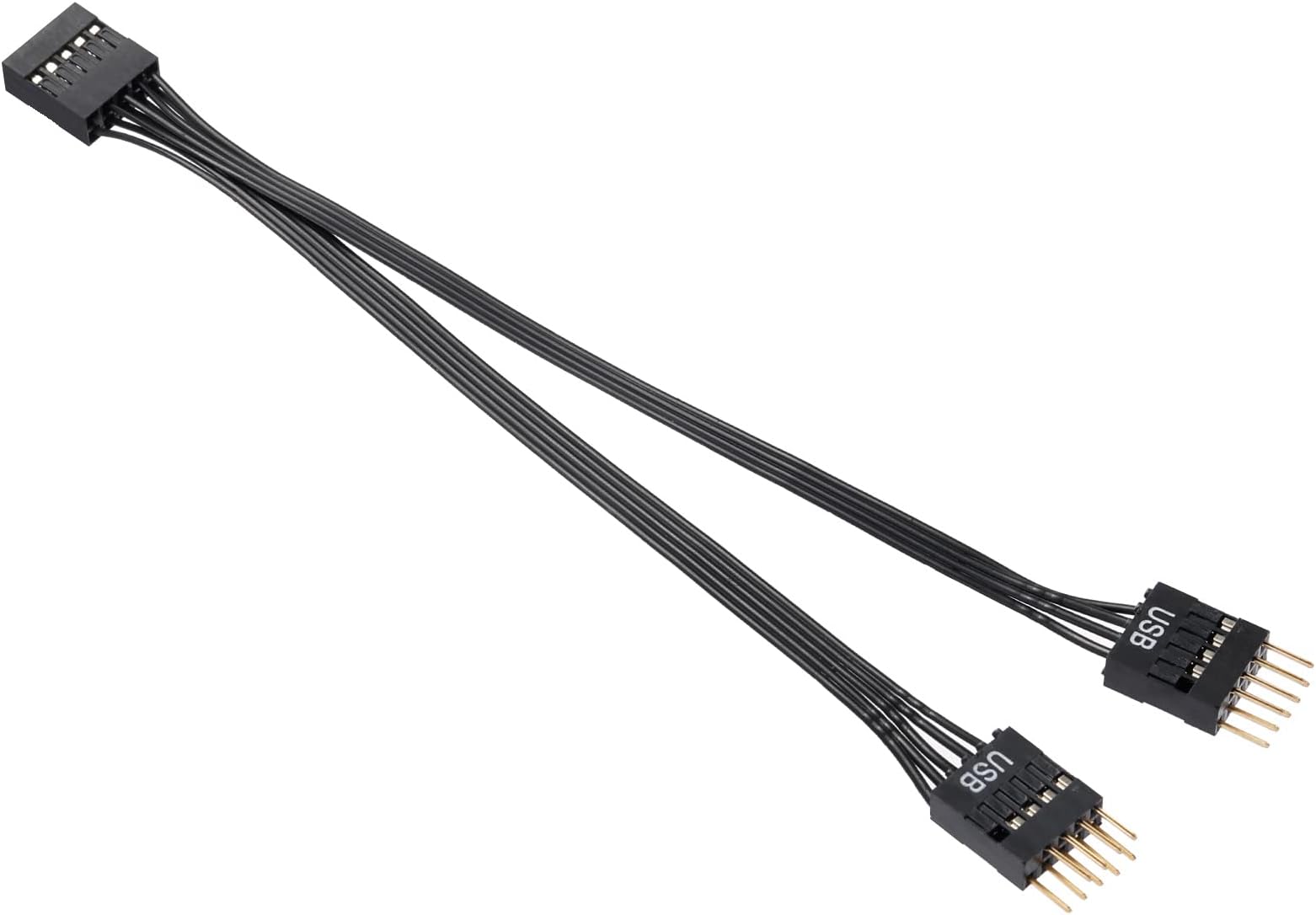 Motherboard USB Splitter, USB2.0 9-Pin USB Splitter 1-in-2, USB Motherboard Adapter 9Pin Line Expansion Cable USB Splitter for Computer Motherboards, NZXT, USB Header Splitter Length 17.6 cm.