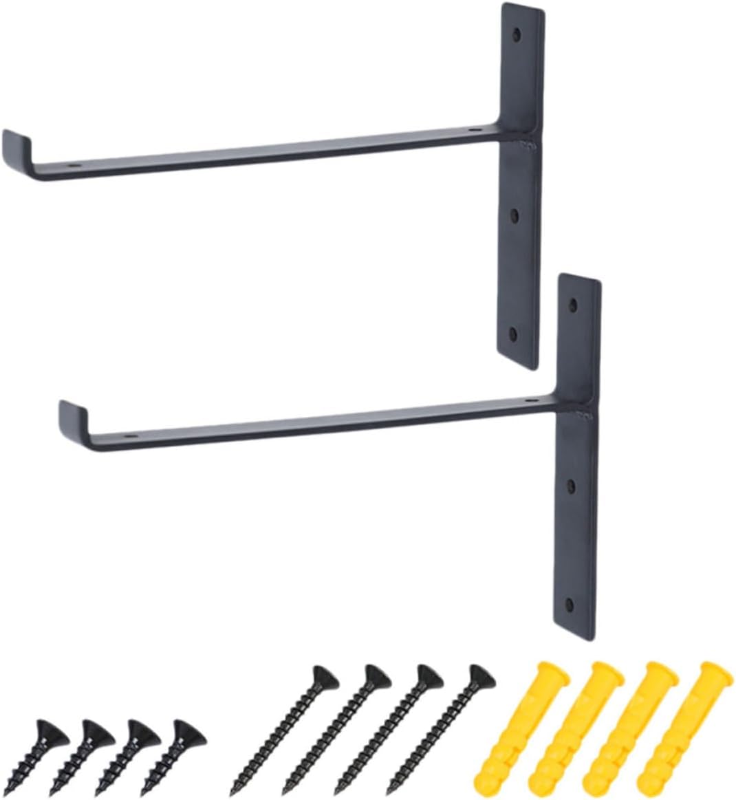 DIY Wall-Mounted Iron Storage Rack 14pcs Set Black Vintage Multi-Function Space Saving Hanging Shelf for Home Office Photo Display