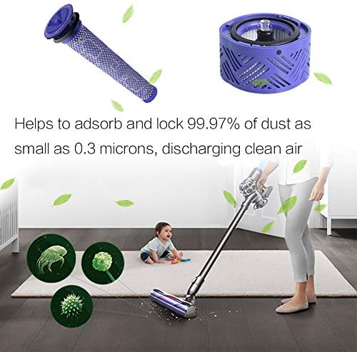 ABC life Post Motor Filter V6 & 2 Pre HEPA Filters V6 V7 V8, Replacement Filter Kit for Dyson V6 series Animal and Absolute Cordless Vacuum Cleaners, Replace Parts # DY-966912-03 (Pack of 4) 