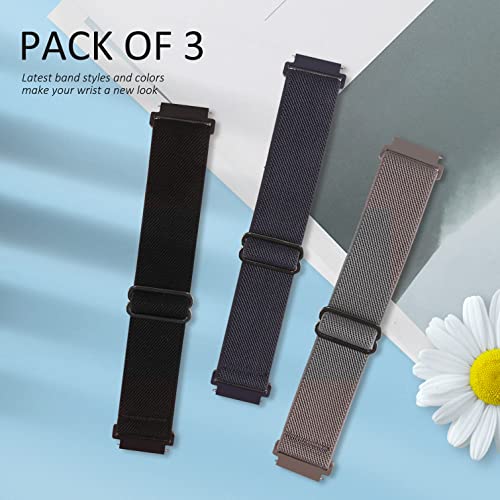 Farluya 3 Pack 19Mm Stretchy Nylon Watch Bands For Id205L Veryfitpro Smart Watch,Soft Sport Band Quick Release Wristband Loop Elastic Strap For Willful Yamay Sw021 Id205L/Sw025 Id205S Women Men #TOP1