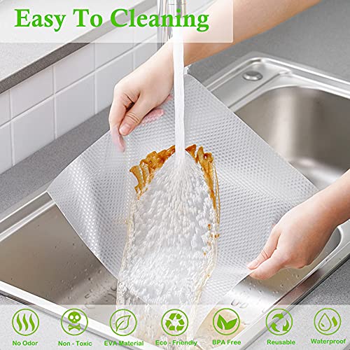 Image of Shelf Liners for Kitchen Cabinets Non-Adhesive 16 Inch Wide X 20 Ft Non Slip Waterproof Clear Reusable for Drawers, Cupboards, Bathroom, Pantry, Refrigerator