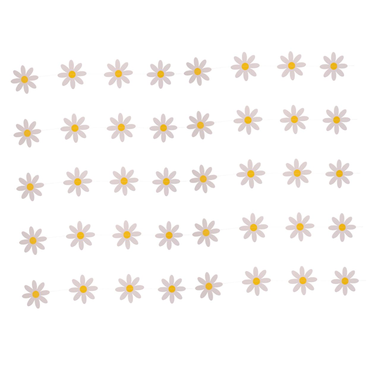 TOYANDONA 15piezas Banderín Decorativo De Margaritas Para Cumpleaños De Guirnalda Floral Para Fiestas Infantiles y Shower Para Decoración De Interiores y Fondos De Fotos