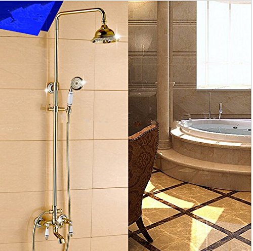 Ensemble de douche Gowe doré résistant pour remplacer robinetterie murale - 3