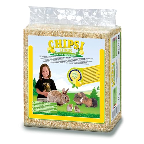 Chipsi Lecho para Conejos de Limón Aglomerante (15 L). Lecho Higiénico para Roedores, Hamsters, Cobayas Cítrico con Materiales Naturales Biodegradables, Ecológicos.