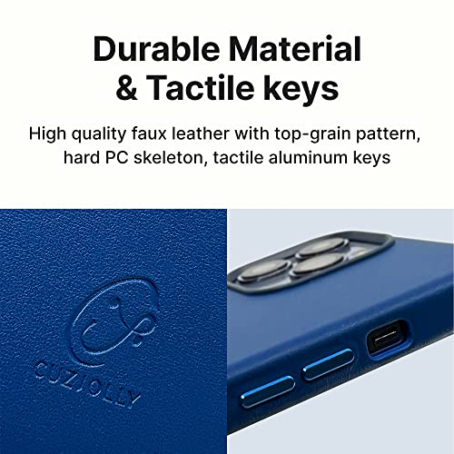 Cuzjolly Iphone 13 Pro Max Faux Leather Phone Case [Compatible With Magsafe] [Soft Microfiber Lining] (Comet Streak Green) #TOP3