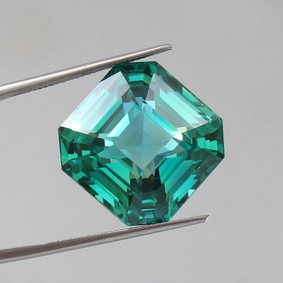 10 Ct Natural Montana Sapphire | Flawless Blue Green Asscher Cut Loose Gemstone | Certified Precious Stone for Custom Jewelry, Ring, Pendant, Healing4