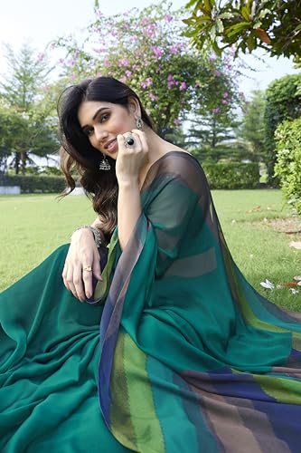Image of MIRCHI FASHION Women's Ready to Wear 1 Minute Drape Chiffon Printed Saree with Blouse Piece