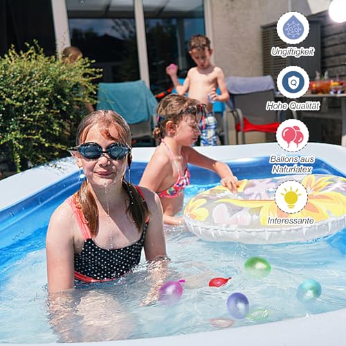 Tigvio 1000 Stück Wasserbomben, Wasserballons Set, Bunt Wasserbomben Wiederverwendbar, Wasserbomben Luftballons, Mini Luftballons für Kinder Wasserspiele Sommer Draussen Party Sommergeschenk