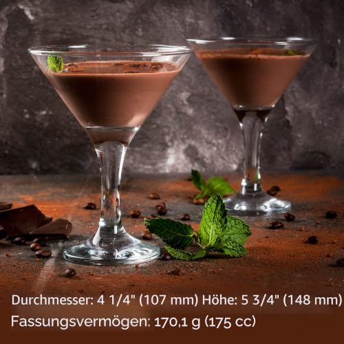Foto von CRYSTALIA Premium Martini Gläser 4er Set 175 ml 100% BLEI FREI Martinigläser, Spülmaschinenfest Klassisches Martini Glasses Set, Cosmopolitan Gläser, Perfekte Cocktailgläser 4er Set Party Trinkgläser