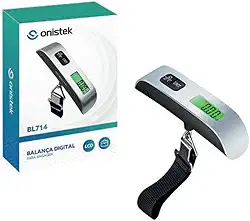 Balança Portátil Digital para Mala de Viagem até 50 kg / 110 lb – Gancho Suspensão, LCD com Luz de Fundo, Unidade kg-lb-oz, Evite Taxas de Bagagem Excesso