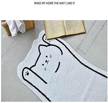 POPUPWAVE Area Rugs for Bedroom 40 * 120 cm, Washable Cute and Funny Kids Pets Rug Modern Printed White Irregular Shape Entryway Rug