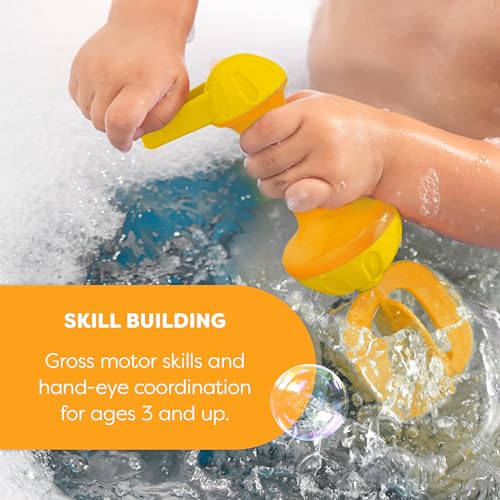 Image of HABA Toddler Bath Toys: Bubble Bath Whisk for Sensory Play, Bubble Maker for Bathtub and Fun Beach and Water Toys for Toddlers, Yellow